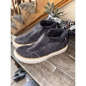 Toms Boots Womens 6 Paxton Mid Sneakers Comfort 10012386 Blue Suede Slip On